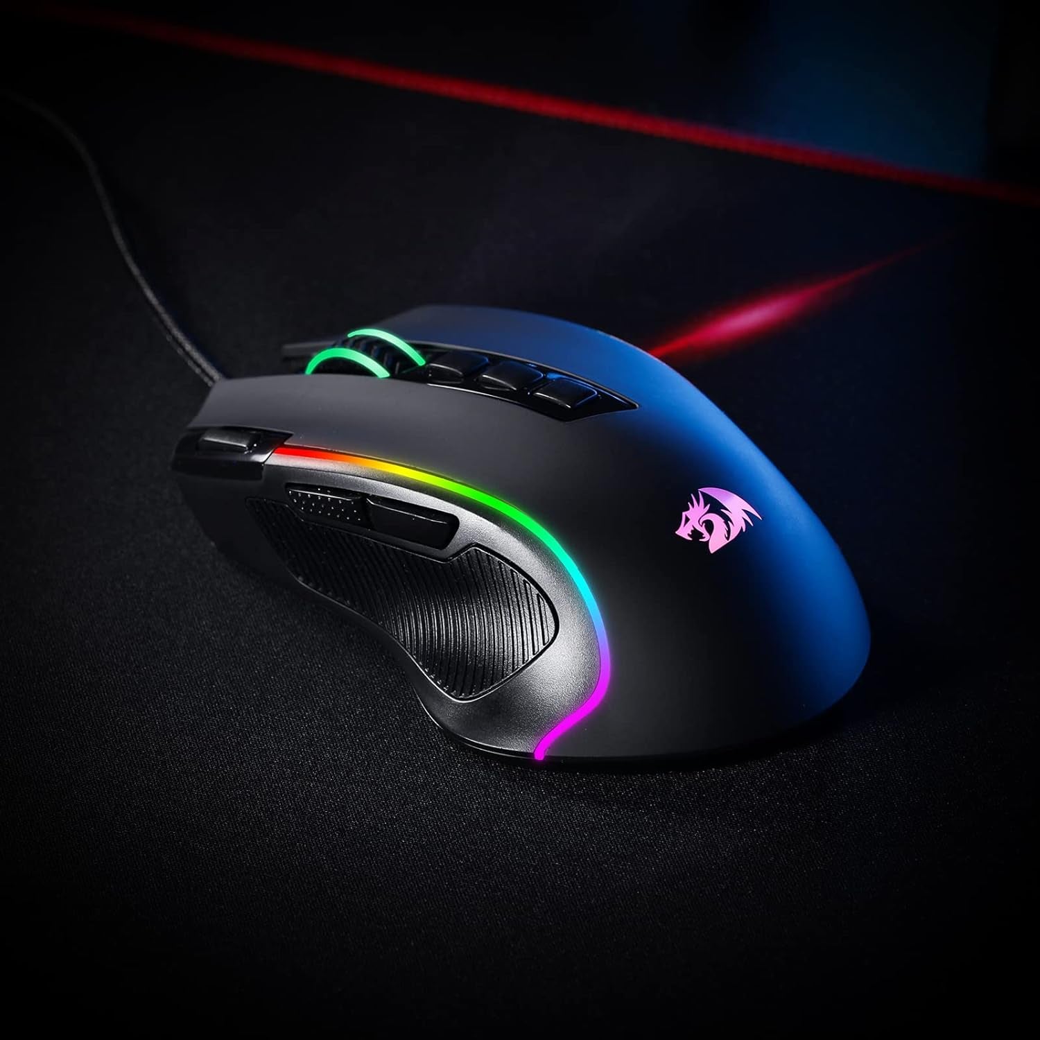 M612 Predator RGB Gaming Mouse, 8000 DPI Wired Optical Mouse with 11 Programmable Buttons & 5 Backlit Modes, Software Supports DIY Keybinds Rapid Fire Button